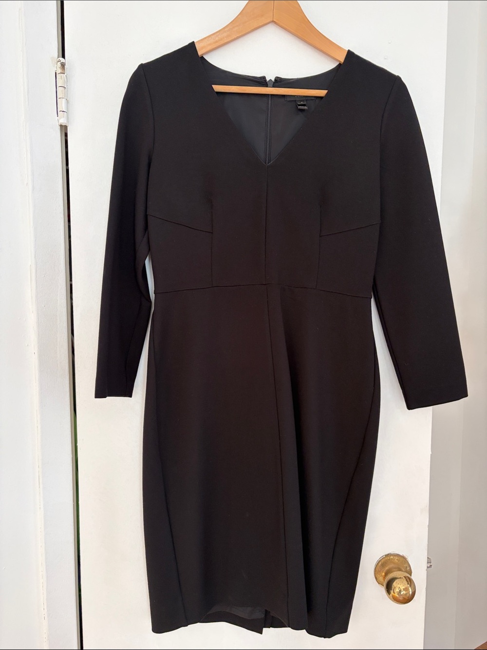 J.crew Classic Black V-Neck Sheath Dress - Women's